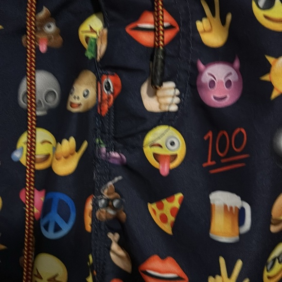 Broken Threads XL Black Emoji Swim Trunks - Picture 7 of 13
